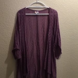 LuLaRoe Large Lindsey, lace cardigan